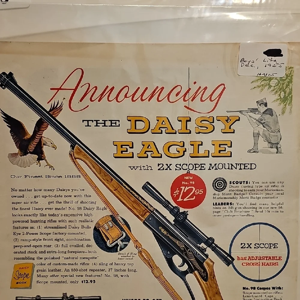 Vintage Daisy Air Rifles Advertisement 1955